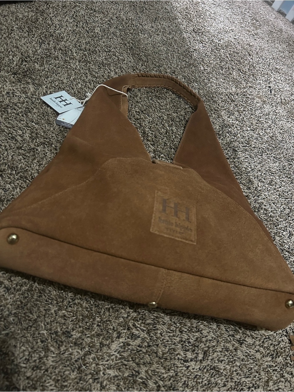 Haute Hippie Tan Suede Hobo Shoulder Bag